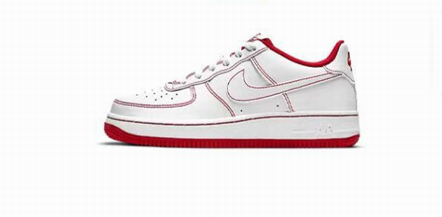 Cheap Nike Air Force 1 White Red Shoes Men and Women-43